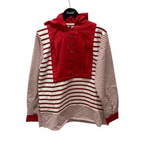 【値下げ】MASU 25SS Marine Pullover Shirt プルオーバーシャツ M25K6CS005 レッド×ホワイト サイズ：46 (