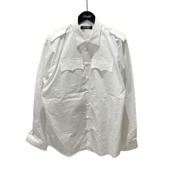 ラフシモンズ RAF SIMONS エポレット 長袖シャツ 222-254B ホワイト サイズ：S