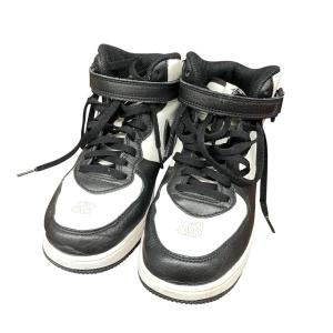 ナイキ×ステューシー NIKE×stussy Air Force 1 Mid lack and Light Bone ハイカットスニーカー DN415