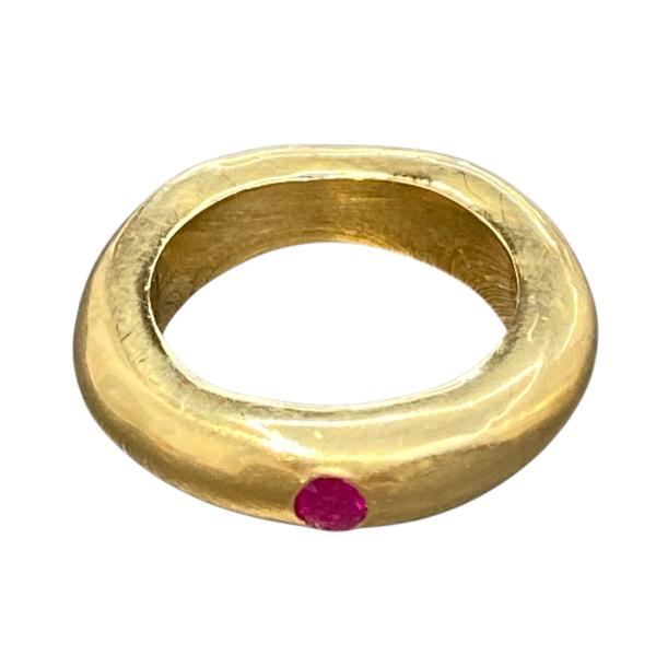 オクチ OCUCCI skiny single faceted ruby リング ゴールド サイズ：...