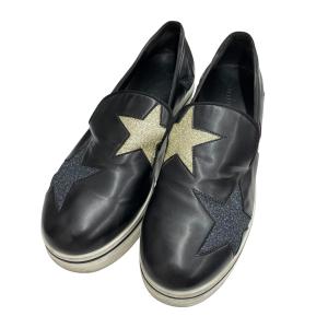 ステラマッカートニー STELLA McCARTNEY グリッタースター厚底スリッポン スニーカー ブラック サイズ：38