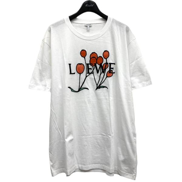 ロエベ LOEWE 「Herbarium LOEWE T-Shirt」Tシャツ ホワイト×オレンジ ...
