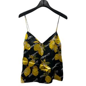 ヴェトモン VETEMENTS Lemon Monogram Slip Top キャミソール ブラック サイズ：XS｜kindal