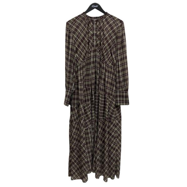 アメリ AMERI IRREGULAR PLAID PATTERN DRESS イレギュラーパターン...
