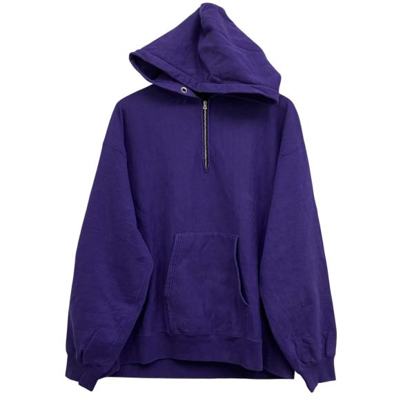 アルテリア ULTERIOR リバースウィーブハーフジップフーディー パープル サイズ：5