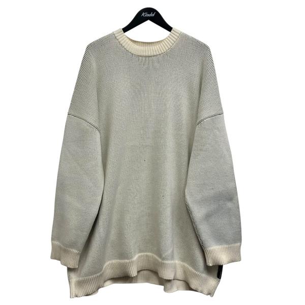 ラフシモンズ RAF SIMONS バックデザインニット アイボリー×ブラック×レッド サイズ：L