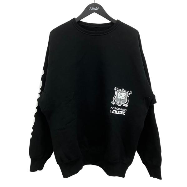 【値下げ】ACRONYM×NESM プリントスウェット ブラック サイズ：XL (EC)