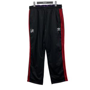 【値下げ】adidas originals×KORN リバーシブルトラックパンツ ブラック×レッド サイズ：L (渋谷神南店)