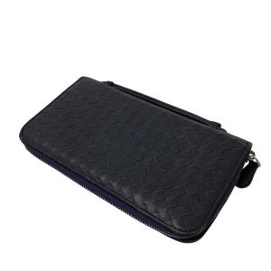 ボッテガヴェネタ BOTTEGA VENETA イントレチャート長財布 ネイビー サイズ：-