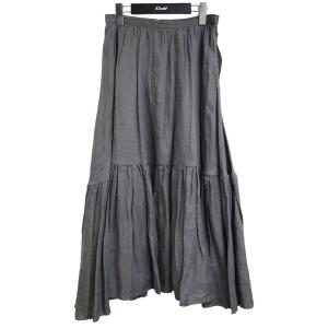 【値下げ】MADISON BLUE 2021SS 「HEM GATHER LINEN SKIRT」ヘムギャザーリネンスカート グレー サイズ：S (銀座店)｜kindal