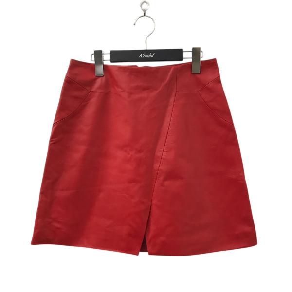 【値下げ】SHIATZY CHEN ラムスキンスカート レッド サイズ：42 (フレスポ東大阪店)