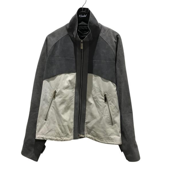 【値下げ】Berluti 袖カリグラフィーレザージャケット ホワイト×グレー サイズ：48 (銀座店...