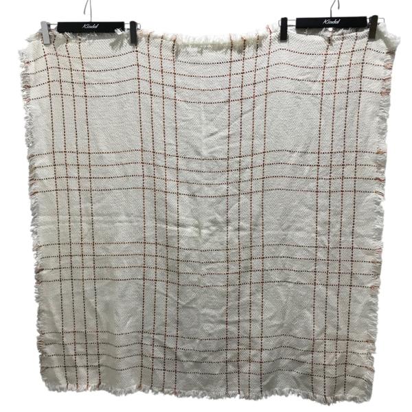 アソースメレ ASAUCE MELER ギマコットンマフラー オフホワイト×ブラウン