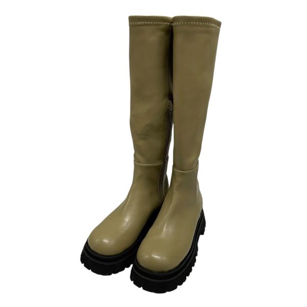 【値下げ】AMERI SHARK SOLE STRETCH  ロングブーツ ベージュ サイズ：M (...