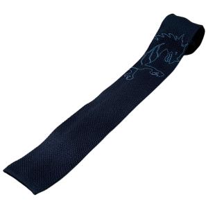 エルメス HERMES ニットタイ ネイビー