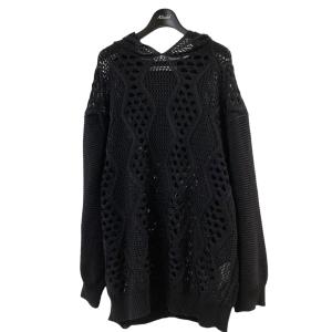 【値下げ】Children of the discordance 「MESH KNIT HOODIE」ニットパーカー ブラック サイズ：S (EC)｜kindal