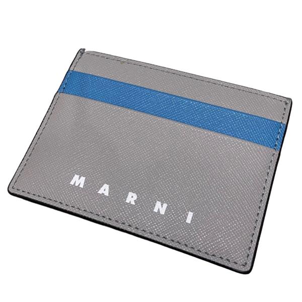 マルニ カードケース ライトグレー×スカイブルー MARNI