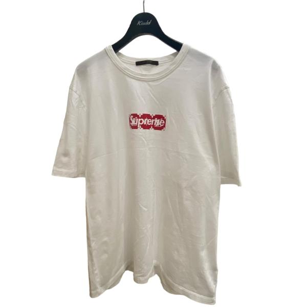 【値下げ】SUPREME×LOUIS VUITTON ボックスロゴTシャツ ホワイト×レッド サイズ...
