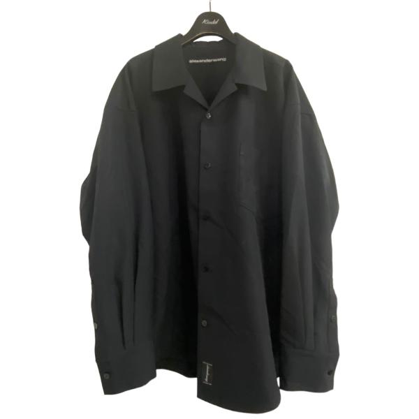 アレキサンダーワン ALEXANDER WANG ポリウールシャツ ブラック サイズ：S