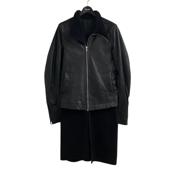 リックオウエンス RICK OWENS カシミヤコートドッキングレザージャケット RU14F2762...