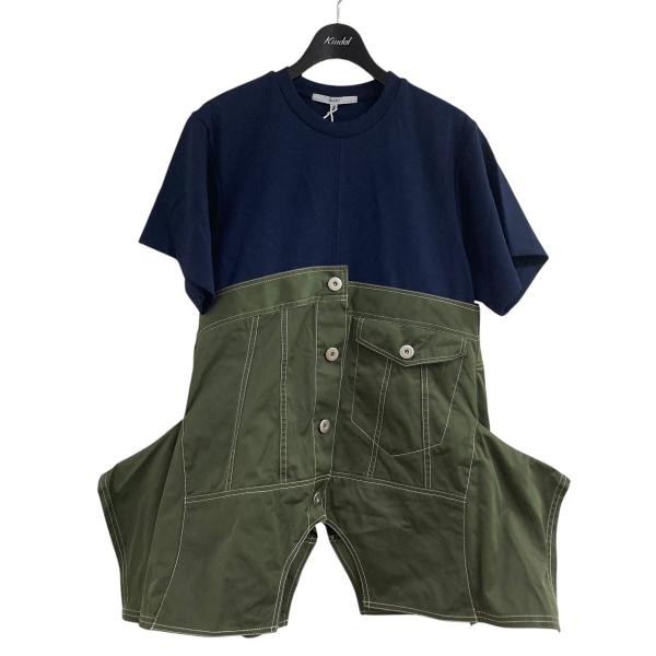 【値下げ】UN3D． ドッキングTシャツ 522522700101 DENIM DETAIL DOC...