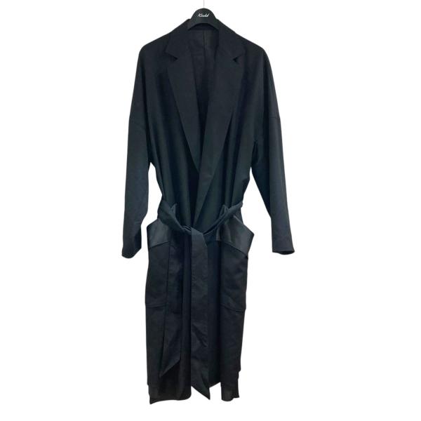 【値下げ】sulvam 24AW ガウンオーバーコート WU-C01-100 ブラック サイズ：M ...