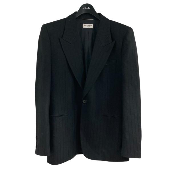 サンローランパリ Saint Laurent Paris シルクテーラードジャケット ブラック サイ...