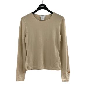 CHANEL 00A カシミヤニットセーター P15857V00778 グレージュ サイズ：38 (EC)