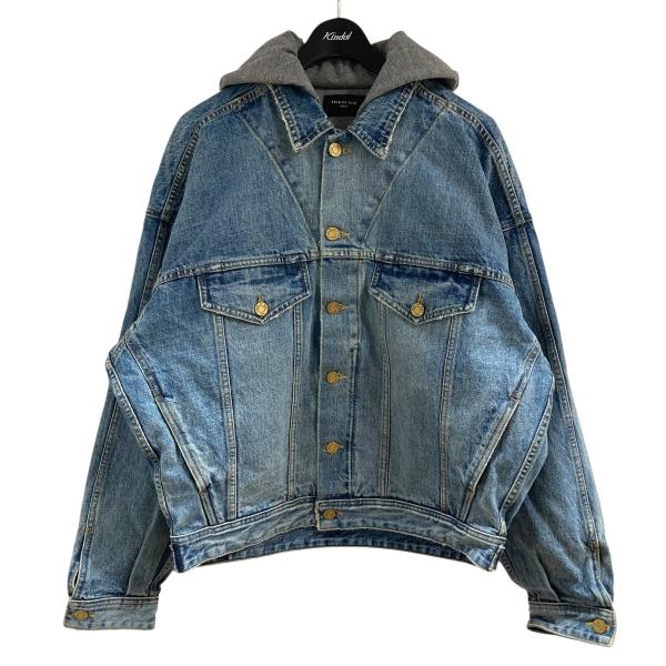 【値下げ】FEAR OF GOD デニムドッキングフーディジャケット インディゴ×グレー サイズ：L...