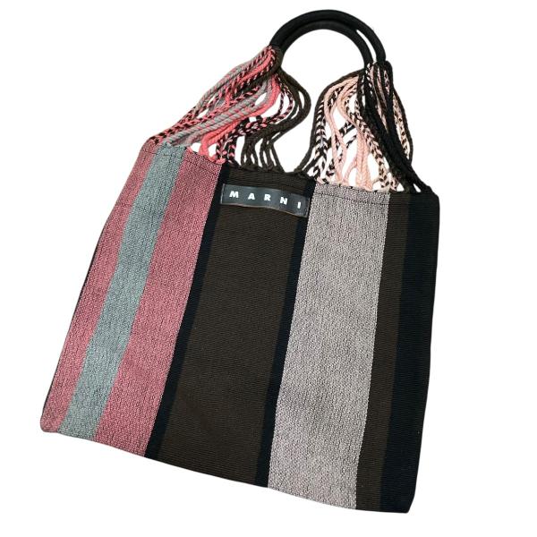 【値下げ】MARNI ハンモックトートバッグ グレー×ピンク サイズ：- (EC)