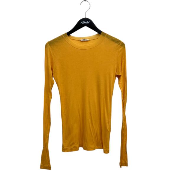 オーラリー AURALEE ロングスリーブカットソー A9AP01HF イエロー サイズ：1