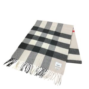 バーバリー BURBERRY チェックマフラー アイボリー×グレー×ブラック サイズ：200×36