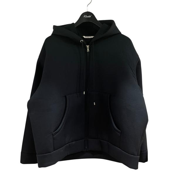 オーラリー AURALEE スポンジトロピカルウールジップフーディ パーカー ブラック サイズ：3