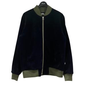ステューシー stussy ベロアジャケット ネイビー×カーキ サイズ：M