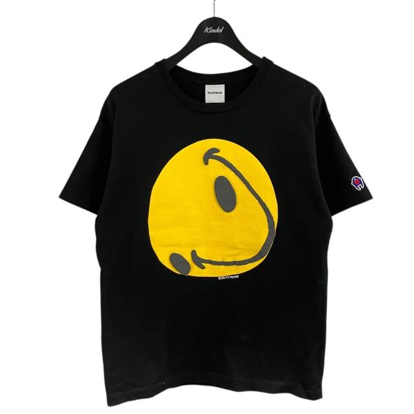 レディメイド READYMADE スマイリープリントTシャツ ブラック×イエロー サイズ：S