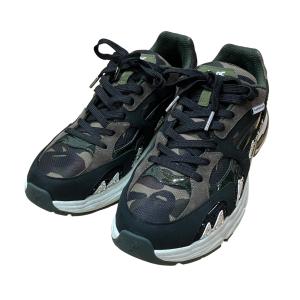 アベイシングエイプ×スワロフスキー A BATHING APE×SWAROVSKI ラメストーンローカットスニーカー グリーン サイズ：29cm