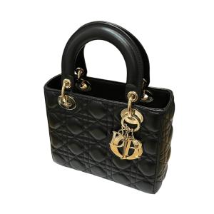 Christian Dior カナージュ ラムスキン スモールレディディオールミニ2WAYショルダーバッグ ブラック サイズ：- (新宿店)
