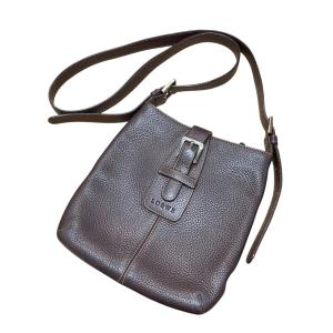 ロエベ LOEWE センダ レザーショルダーバッグ バーガンディー サイズ：-