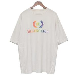 バレンシアガ BALENCIAGA レインボーロゴTシャツ ホワイト サイズ：M｜kindal