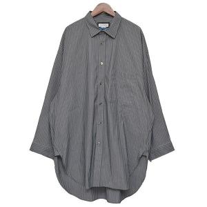 メゾンスペシャル MAISON SPECIAL Prime Over Shirt Coat　ストライプシャツコート グレー サイズ：2｜kindal