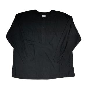 メゾン ド ソイル maison de soil HEAVY COTTON KHADI PULLOVER SHIRT 長袖シャツ ブラック サイズ：3｜kindal