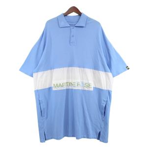 マーティンローズ Martine Rose Oversized Polo Shirt ロゴ オーバーサイズ ポロシャツ ライトブルー サイズ：S(オー｜kindal