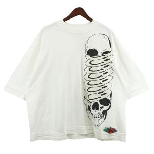フォーマイスタジオ Formy Studio スカル スマイル レイヤード オーバーサイズ Tシャツ ホワイト サイズ：M｜kindal