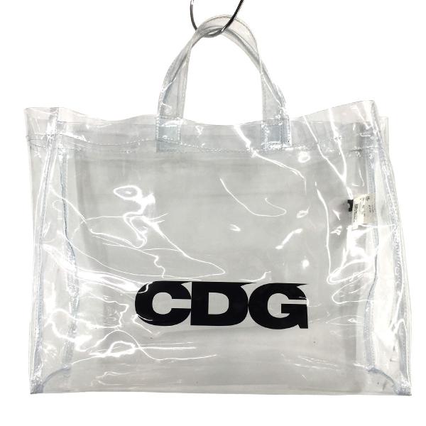 【値下げ】COMME des GARCONS CDG CDG ロゴ PVC トートバッグ クリア (...