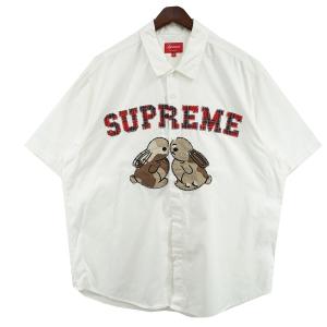 【値下げ】Supreme 23SS Bunnies S／S Work Shirt バニーズ ラビット バニー ロゴ 半袖 ワーク シャツ ホワイト サイズ：XL (吉祥寺店)
