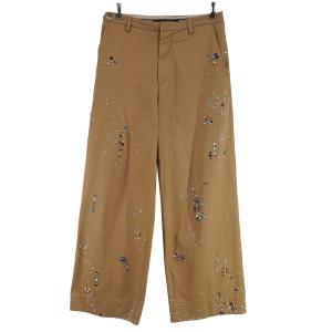 【値下げ】MASU 25AW GALAXY STRAIGHT TROUSERS ギャラクシー ラインストーン スタッズ トラウザース パンツ キャメル