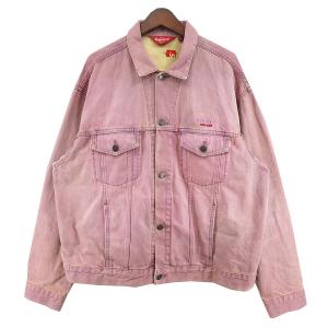 シュプリーム Supreme 26SS Denim Trucker Jacket Overdyed Purple オーバーダイ 後染め 加工 刺繍 ロ