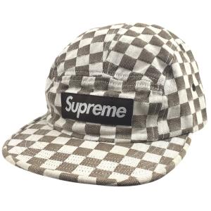 シュプリーム Supreme 18SS Checker Board Camp Cap チェッカーボード ボックスロゴ キャンプ キャップ 帽子 ブラウ