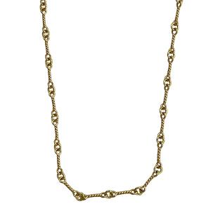 クロムハーツ CHROME HEARTS 22K NECKCHAIN T18 18inch ツイストチェーンゴールドネックレス ゴールド