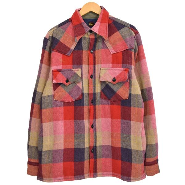 DENIME 中綿ネルシャツジャケット MADE IN JAPAN レッドチェック サイズ：L (新...